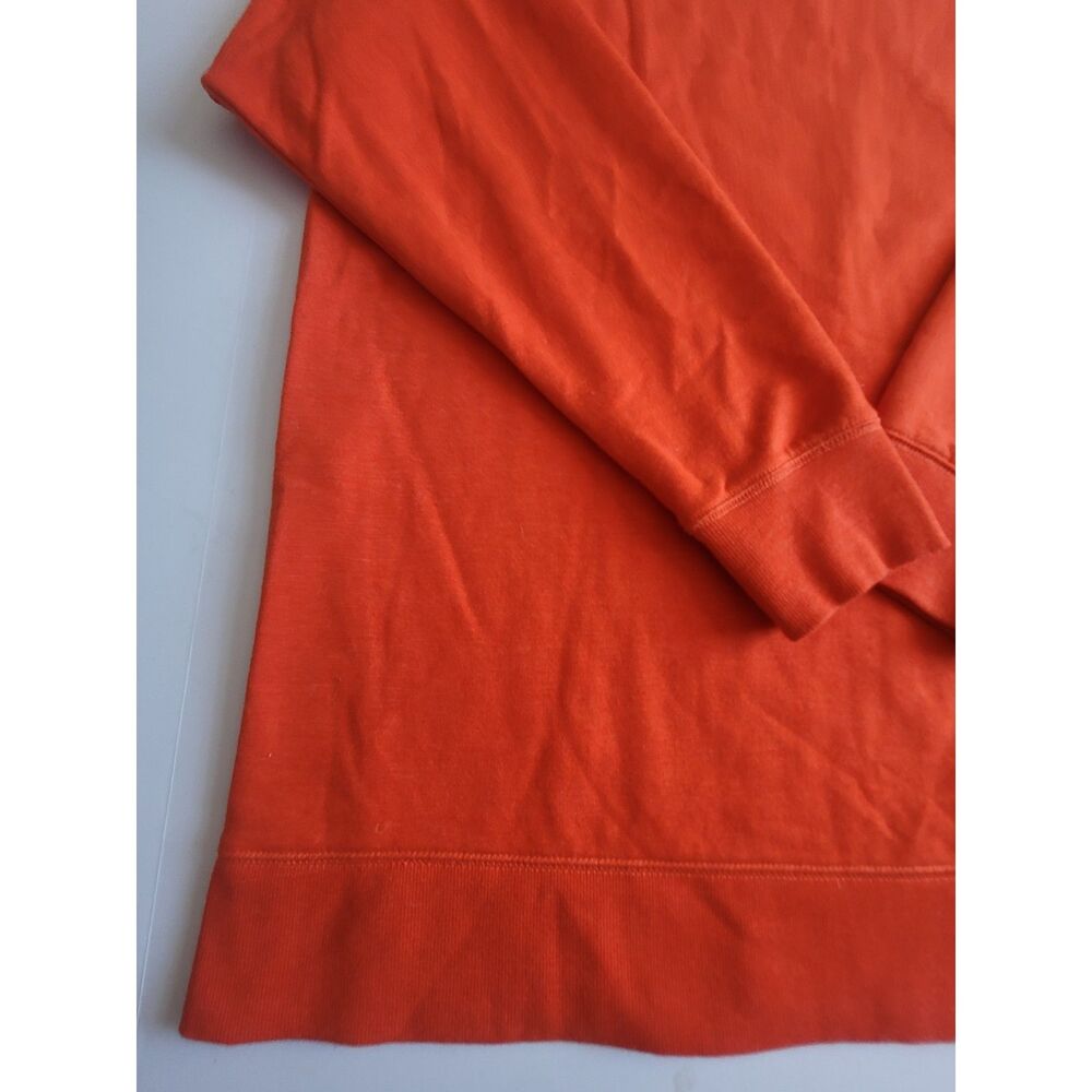 Eddie Bauer Sz L Long Sleeve Waffle Knit Thermal Sweater Burnt Orange #0315